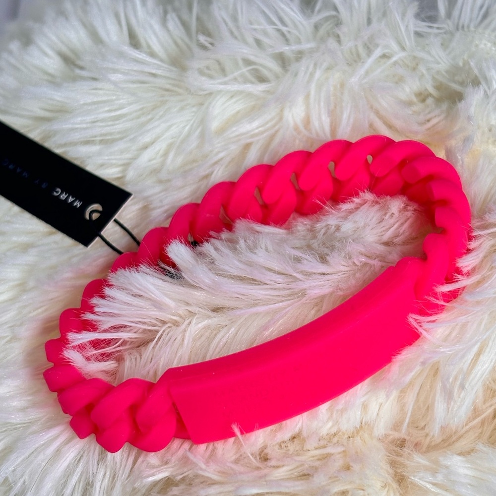 Marc By Marc Jacobs Pink Braided Silicone Rubber Bracelet ✨